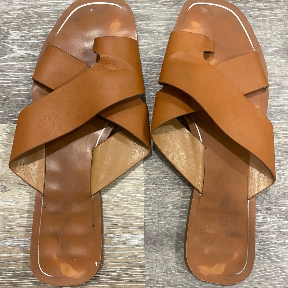 Women's Brown Slide Sandals
